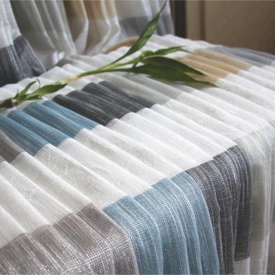 China 100% Solid Anti Pill Custom Polyester 160gsm Jacquard Stripe Curtain Fabric For Curtains for sale