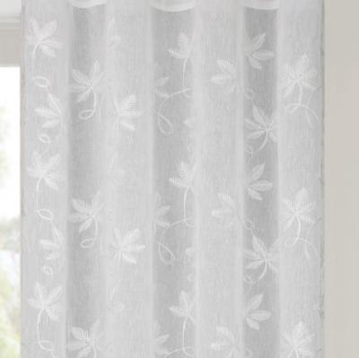 China One tone embroidery sheer curtain fabric on heavyweight fabric used for home decoration for sale