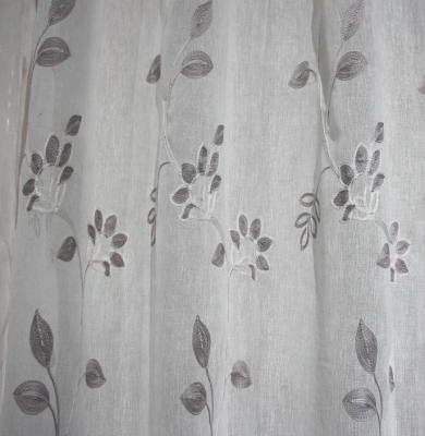 China Two tone embroidery sheer curtain fabric on sheer fabric used for window curtain panel for sale