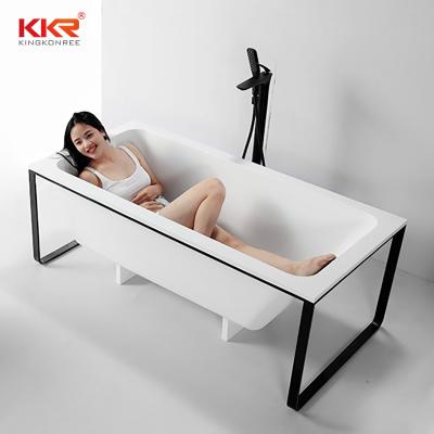 China Free CUPC Seamless Common Artificial Stone Elegant Acrylic Solid Outdoor Bathtub for sale