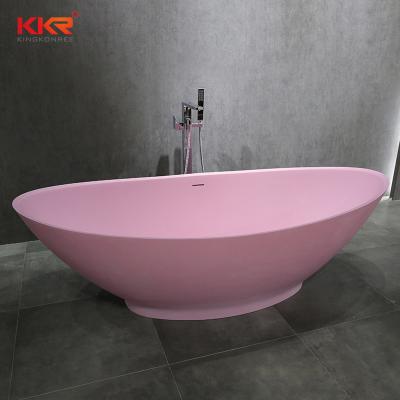 China Seamless Romantic Solid Outdoor Tub Surround Tub Rose Stone Tub Durable Bathtub Bathroom Ware for sale