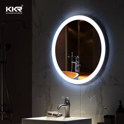 China Round Shape Bathroom Wall Mounted LED Lighted Touch Screen Bathroom Mirror Decor Wall Around Wall Mounted Light Mirror for sale