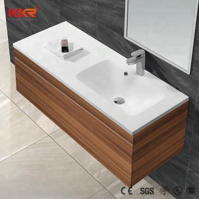 China Antibaterial Customized Bathroom Vanity Cabinet , Vanity Bathroom With Solid Surface Basin for sale