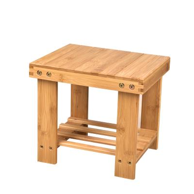 China Customize Exquisite Natural Handmade Safe Stable Bamboo Wooden Stool Kids Portable Bathroom Step Stool for sale