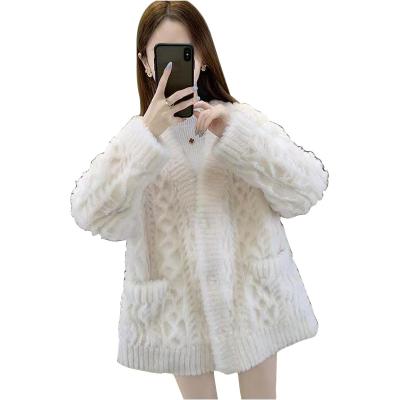 China Anti-wrinkle 100 wool particle sheep fleece jacket Women's short fur fur integrated fur coat Loose and lazy V-neck for sale