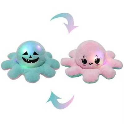 China Gift & Reversible Plush Toy New Creative Shinny Cute Flip With Stuffed By Promotion Hot Sale Flip Octopus LED for sale