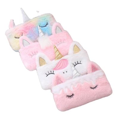 China Decoration& Custom Gifts Kids Pinch Purses Unicorn Pencil Case Kids Mini Plush Wallet for sale