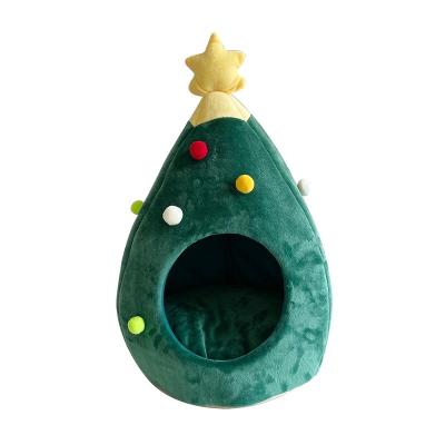 China Travel New Chinese Factory Winter Christmas Tree Pet Bed Cat House Pet Supplies for sale