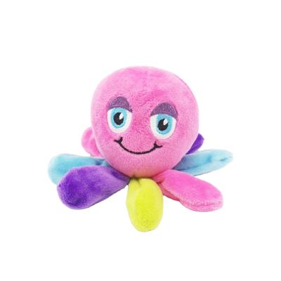 China Good Price Viable Manufacturer Rain Bow Color Small Size Octopus Plush Dog Toy for sale