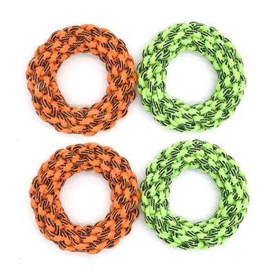 China Viable Custom Handmade Pet Rope Toy Round Shape Cotton Rope Chew Game Bite Dog Toy for sale