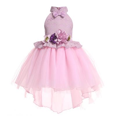 China Anti-static Girls' Lace Dresses Bridesmaid Dresses Children's Bow Tuxedo Dress Girls Clothes for sale