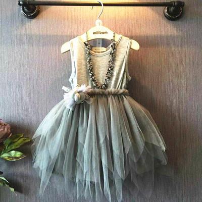 China 2020 new girl summer girl vest skirt baby girl clothes irregular anti-static children's skirt girls dress for sale