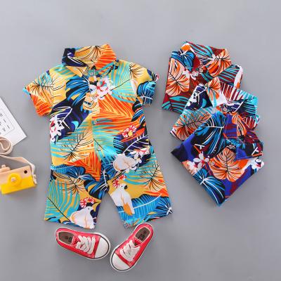 China Shopping 2022 New Boy's Suit Clothing Sets Summer Short Sleeve Shirt Boy's Clothing Sets Casual Beach Clothes for sale