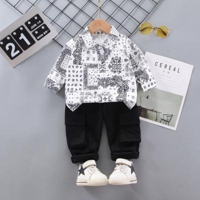 China Autumn clothes suit 2022 fashion new smart casual boy's spring and baby clothes two-piece Korean children's shirt toddler boy clothing for sale