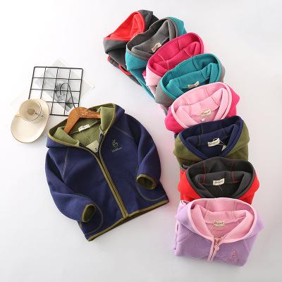 China 2019 autumn regular children's wear children's jacket boys and girls sports pull stripes fleece fleece shirt for sale