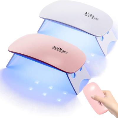 China UV Gel Lamp For Toenail Toenail Sunmini USB 6 LED UV Nail Dryer Curing Machine 6W Mouse Nail Polish Dryer Lamp 45s/60s Timer Lamp For toenail toenail for sale