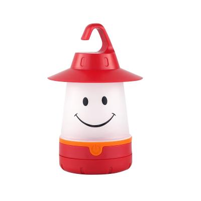 China Door AA Smile Face Kids Camping Portable Battery Operated Tent Light in Home and Outdoor Kids Camplamp with Hook Smile Face Light for sale