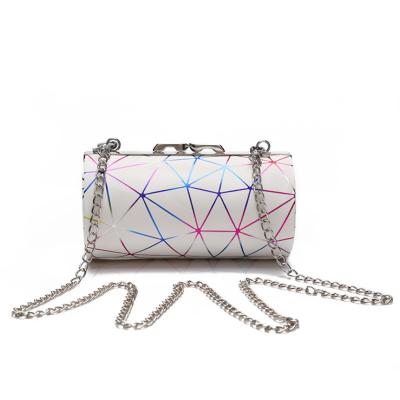 China 100% Eco-friendly 2020 New Laser Clutch Bag Girls Chains Bag PU Leather Street Mini Cross Body Bags Bag One Main for sale