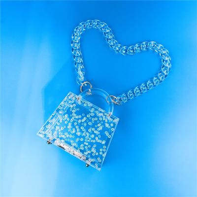 China 100% New Design Eco-friendly Acrylic Handbag Women's New Design Transparent Bubble Acrylic Clutch Bags Evening Party for sale