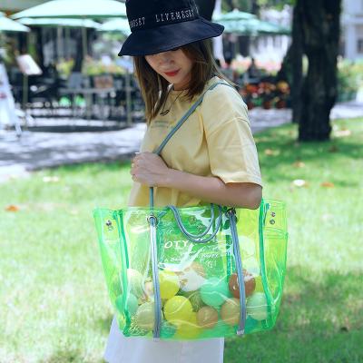 China 100% Custom Purses And Jelly Handbag New Summer Shoulder Bag PVC Fashionable Transparent Waterproof Beach Bag Large Jelly Handbag for sale