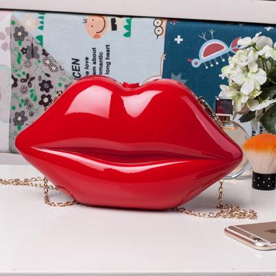 China 100% Newest Eco-friendly Mouth Shape Clutch Bags Pinch Acrylic Evening Clutches For Wedding Cross - Body for sale