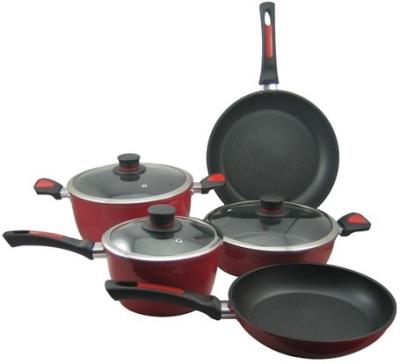 China IMITATE CAST ALUMINIUM PORCELAIN ENAMELLED NON-STICK 8PCS COOKWARE for sale