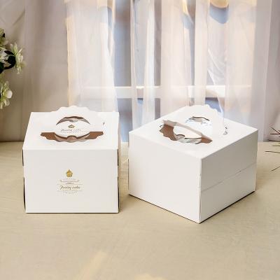 China Custom Packaging Package Wedding Recyclable White Paper Tall Cake Box For Gift Packaging for sale