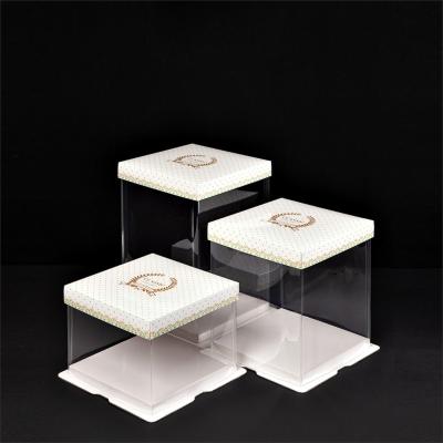 China Recyclable Custom Design Transparent Cake Paper Food Paper Box Cake Packaging Tube for sale