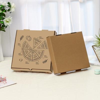 China Supplier Kraft Recyclable Biodegradable Large Cardboard Pizza Packing Box Custom Logo Pizza Box for sale