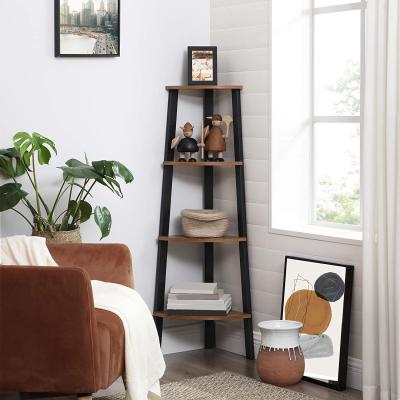 China Expandable Industrial Corner Rack Tables 4 Tier Ladder Shaped Bookcase Free Standing Storage Shelves Plant Flower Shelf for sale