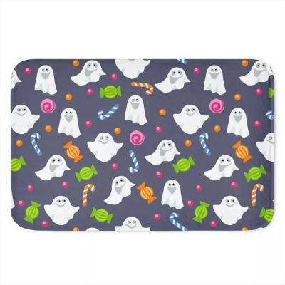 China 2021 Washable Halloween Decorations Ghost Pumpkin Printing Door Mats Luxury Custom Door Mats Home Manufacturer for sale