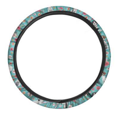 China Newcomer fashion link custom style car pattern dye accessories colorful car decoration pilou steering wheel cover for sale