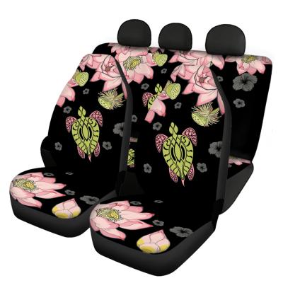 China Latest Designer Car Seat Covers For Hawaii Flower Turtle Print Easy Clean Car Accessories For Girls 2021 Car Seats Covers Wholesale for sale