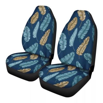 China Easy Clean Luxury Tropical Leaves Print Custom Auto Women Moq 1 Logo Car Seat Cover Universal Car Accessories Latest Car Seat Cover for sale