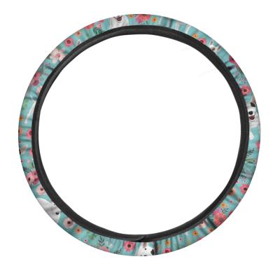 China Wholesale Universal Customized Steering Wheel Cover Car Wheel Cover Dog Wheel Cover Auto Accessories New Arrivals Flower Auto Animal Car Printing for sale