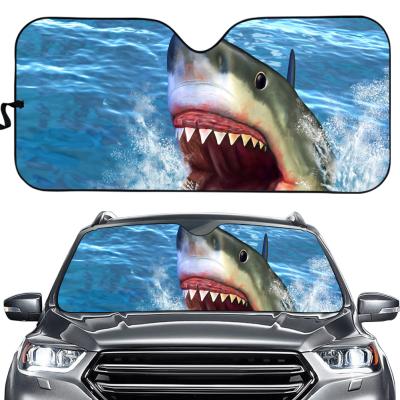 China Lowering Sunshade Hot Selling Auto Car Interior Temperatures Logo Animal Shark Print Flexible Car Sunshade Auto Foldable Car Accessories Copy On Demand for sale