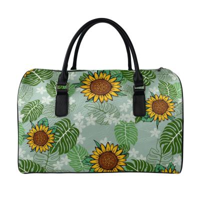 China Multifunctional Loral Sunflower Painting Luxury Travel Bag For Women Wash Big Bag F Travel Large Capacity Customized Luggage Bags for sale