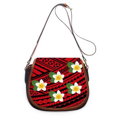 China New Fashoion Women's Flower Hawaiian Flower Polynesian Tribal Printed Women Handbags Ladies Shoulder Luxury Custom Shoulder Bags 2021 for sale