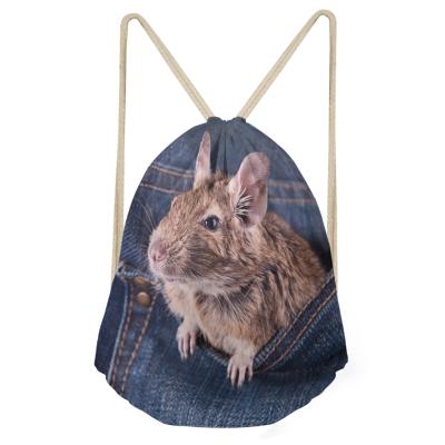 China Waterproof Promotional Wholesale Personalize Drawstring Bag Logo Animals Printing Custom Drawstring Custom Made Bags for sale