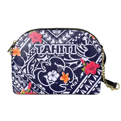 China Fashion Craft Low Moq Tahiti Turtle Print Tribal Floral Message Bags Eco-Friendly Message Bag For Women Girls Pinch Chain Bag for sale