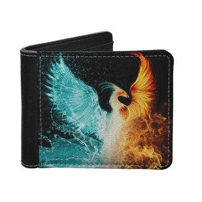 China High quality Pu Leather Wallets Phoenix Logo nirvana custom made for man card holder money bag men grab purse newcomers for sale