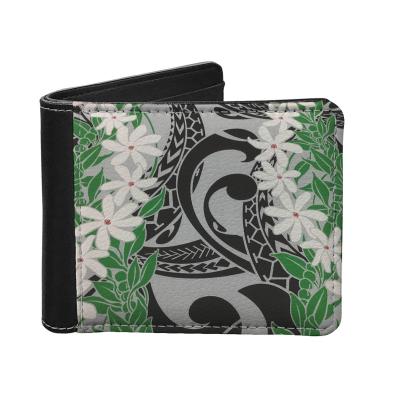 China New Arrivals High Quality Fashion Wallets For PU Floral Logo Designer Wallets For Men Custom Made Leather Men's Hawaii Wallet Purse Man for sale