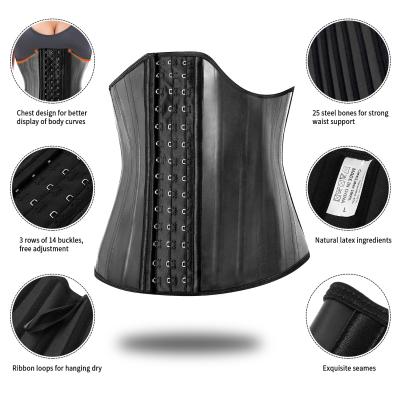 China Shapewear Breathable High Quality Latex 25 Steel Bone Waist Trainer Corset Glossy Plus Size Shapers Waist Trimmers for sale