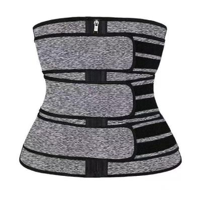 China Breathable In The Zipper Waist Trainer For Women Tummy Wrap Waist Trainer 3 Straps Running Sweat Wrap for sale