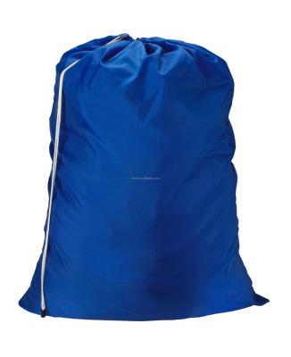 China Durable Extra Large Blue Bag Eco - Friendly Carry Commercial Foldable Nylon Laundry Bag for sale