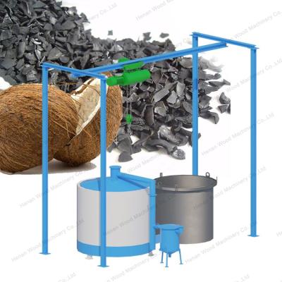 China Factory carbonization furnace for logs wood briquettes with lifting equipment charcoal hoisting machine for sale