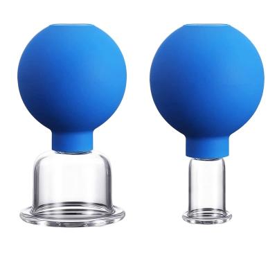 China Anti-Puffiness Massage Therapy Silicone Vacuum Suction Glass Facial Cup Shaping Kit for sale