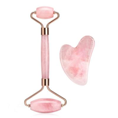 China Anti-Puffiness Wholesale Jade Roller Gua Sha Face Massager Guasha Facial Tool Kit for sale