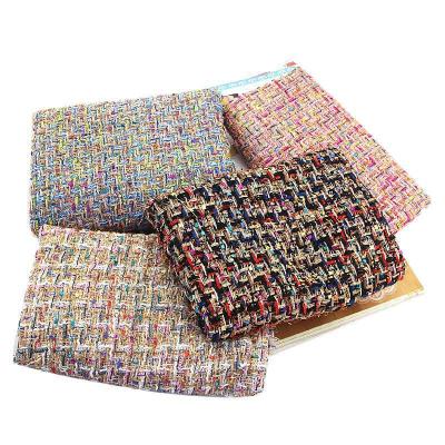 China High Grade England 100 Polyester Tear-Resistant Colorful Rough Red RL Tweed Fancy Fabric For Women Coat for sale