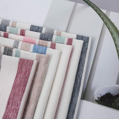 China Best Selling Canvas LINE Shrink-Resistant Breathable Garment Yiwu Textiles Fabric 58% Cotton 22% Polyester 20% Stripe Fabric Hemp Fabric Sofa Fabric for sale